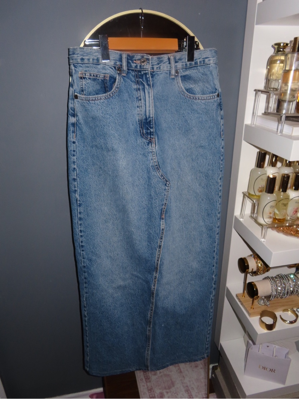 Zara Low Rise Denim Maxi Skirt | S - Picture 2 of 4